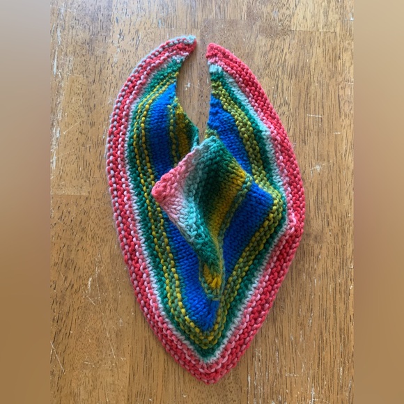 Personally hand knit kerchief in 100% artisanal wool yarn - Picture 2 of 6